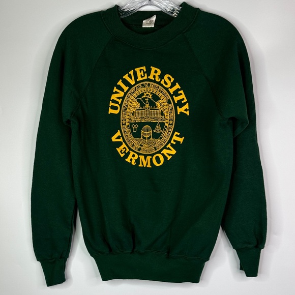 Velva Sheen Tops - Vintage Velva Sheen University Vermont Green Crewneck Sweatshirt Size Medium 80s